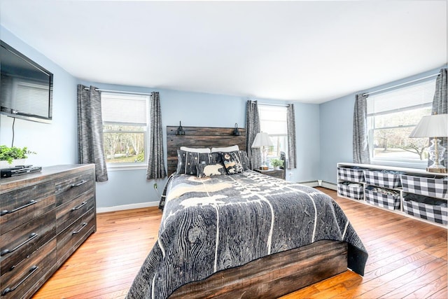 1 Stevens Way, Harwich, MA 02645 - bedroom featuring baseboards, a baseboard heating unit, and light wood-style flooring