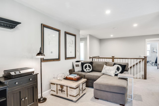 41 Old Main Rd Unit 3Au, North Falmouth, MA 02556 - living area with light carpet, recessed lighting, and baseboards