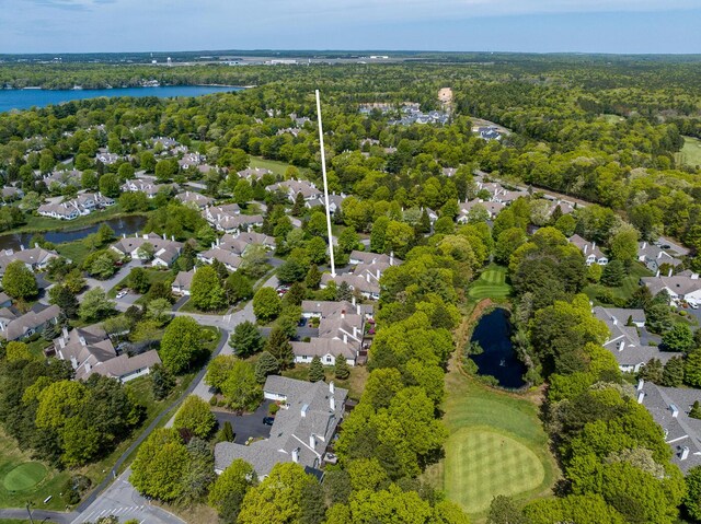 19 Longwood Rd, Mashpee, MA 02649 - aerial view of residential area with a large body of water and a golf club