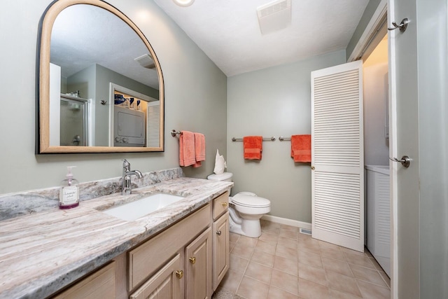 19 Longwood Rd, Mashpee, MA 02649 - full bathroom featuring a closet, vanity, toilet, baseboards, and tile patterned floors