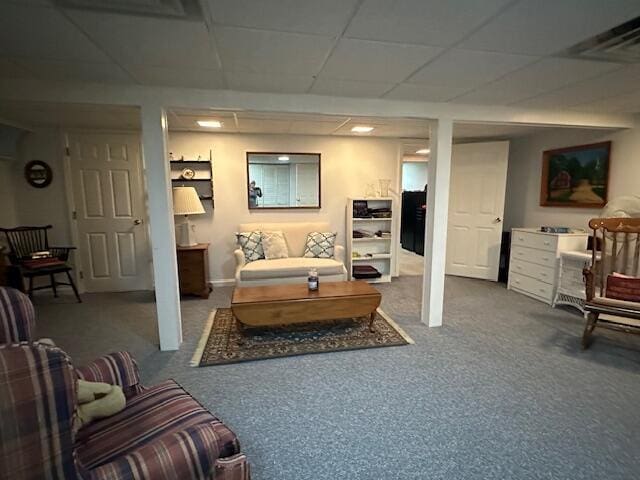 481 Buck Island Rd Unit 17Fa, West Yarmouth, MA 02673 - living room with carpet floors and a paneled ceiling