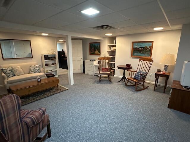 481 Buck Island Rd Unit 17Fa, West Yarmouth, MA 02673 - carpeted living area with a paneled ceiling