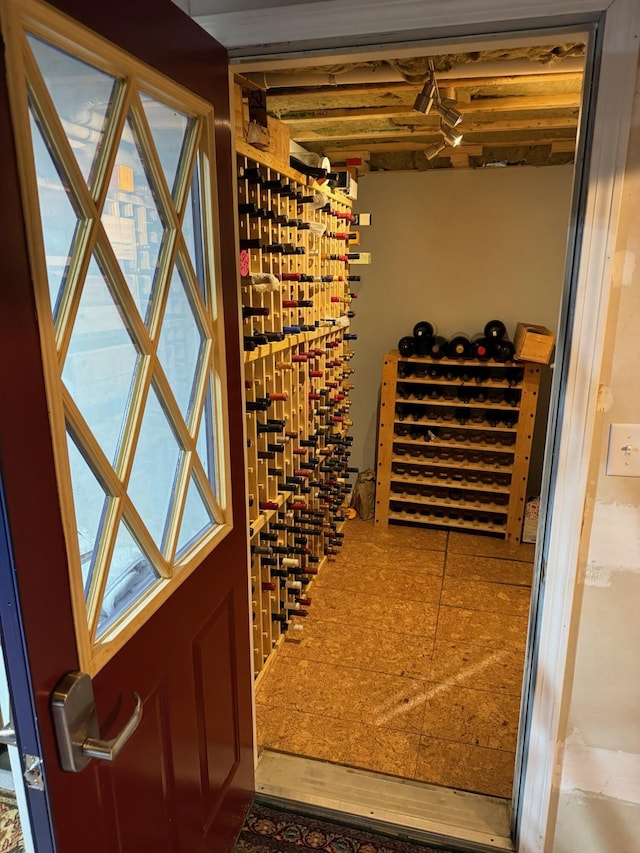 view of wine area