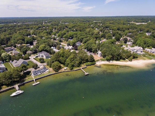 11 Willow Ln, South Yarmouth, MA 02664 - aerial view of a large body of water and a heavily wooded area