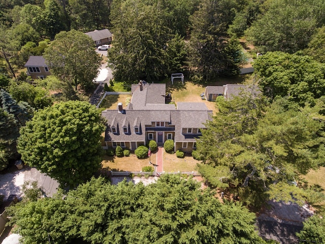 11 Willow Ln, South Yarmouth, MA 02664 - aerial view of property and surrounding area featuring a heavily wooded area
