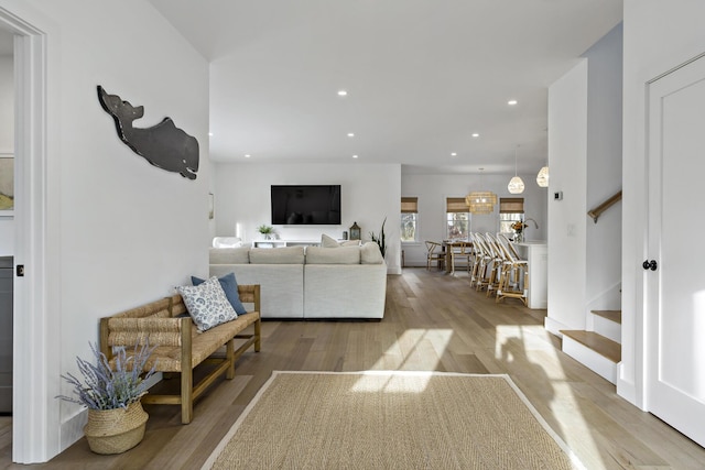 living room featuring hardwood / wood-style floors