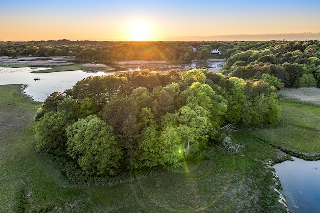 38 Beach Plum Hill Rd, Osterville, MA 02655 - aerial view at dusk of a water view and a forest view