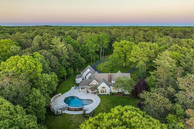 38 Beach Plum Hill Rd, Osterville, MA 02655 - view of subject property with a forest and a pool