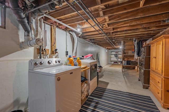 193 Main St, Sandwich, MA 02563 - unfinished basement with washing machine and clothes dryer