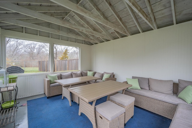 193 Main St, Sandwich, MA 02563 - sunroom / solarium featuring beamed ceiling and an outdoor hangout area