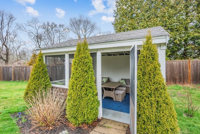 193 Main St, Sandwich, MA 02563 - view of outbuilding with an outbuilding and fence