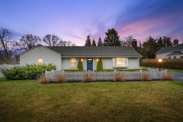 193 Main St, Sandwich, MA 02563 - single story home featuring a lawn and a fenced front yard