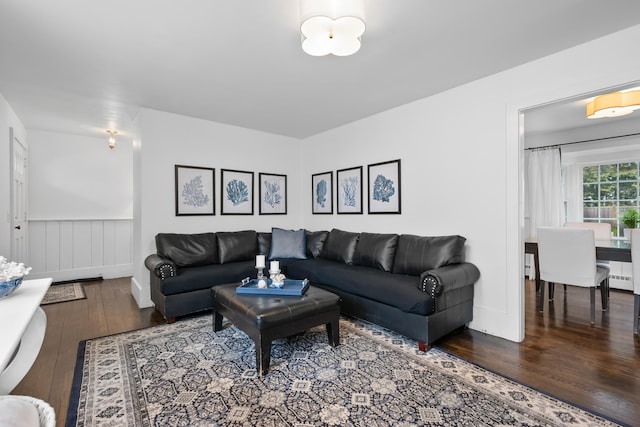 193 Main St, Sandwich, MA 02563 - living room with wood-type flooring and wainscoting