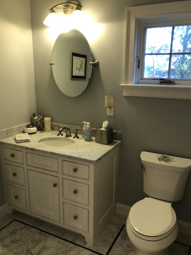 bathroom with toilet and vanity