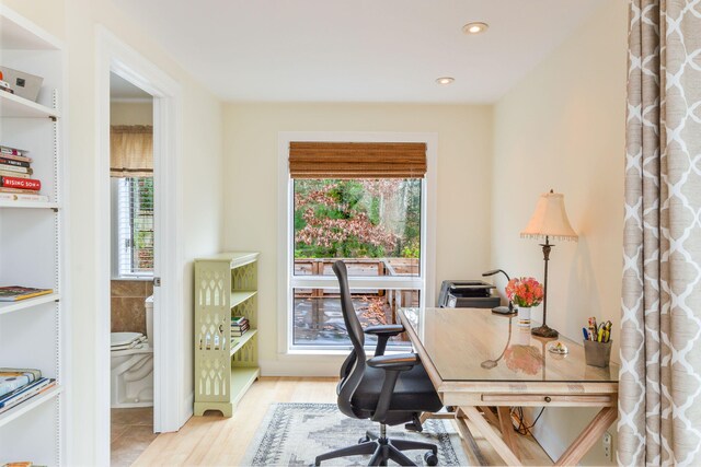 10 Westerly Dr, Bourne, MA 02532 - office with recessed lighting and light wood-style flooring