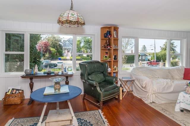 living area featuring wood-type flooring