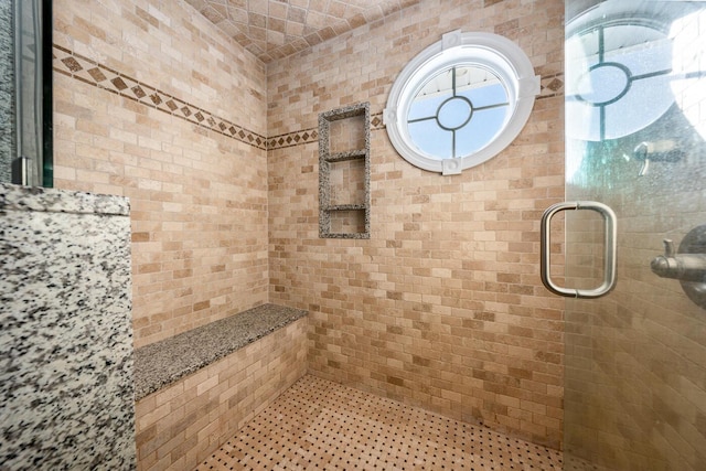 bathroom with walk in shower