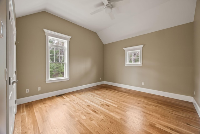 7 Nicklaus Way, Mashpee, MA 02649 - bonus room with lofted ceiling, light wood finished floors, a ceiling fan, and baseboards