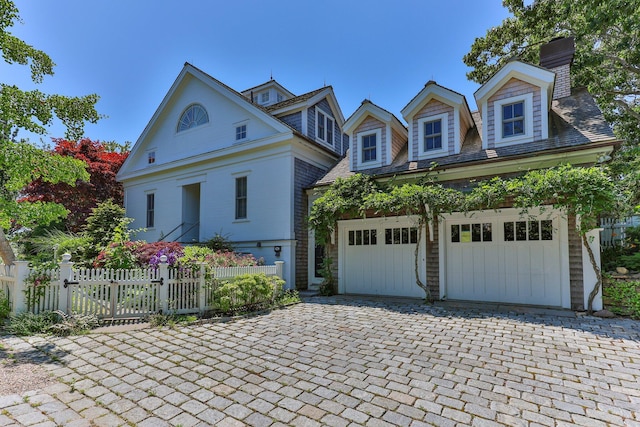 view of front facade with a garage