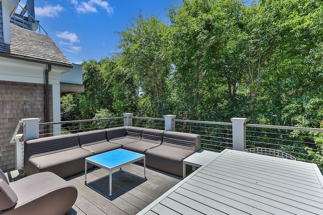deck featuring an outdoor living space