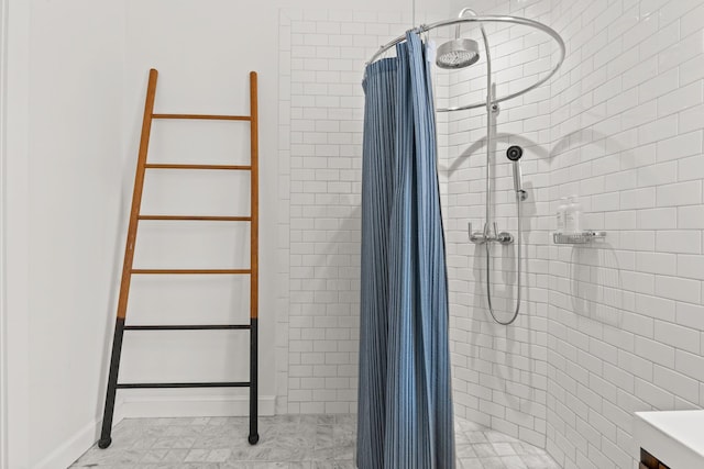 bathroom with walk in shower