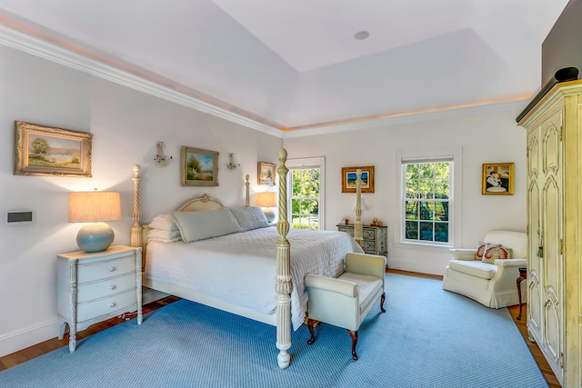 bedroom with hardwood / wood-style floors