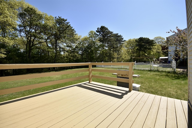 8 Great Rock Rd, Bourne, MA 02532 - wooden terrace with view of wooded area