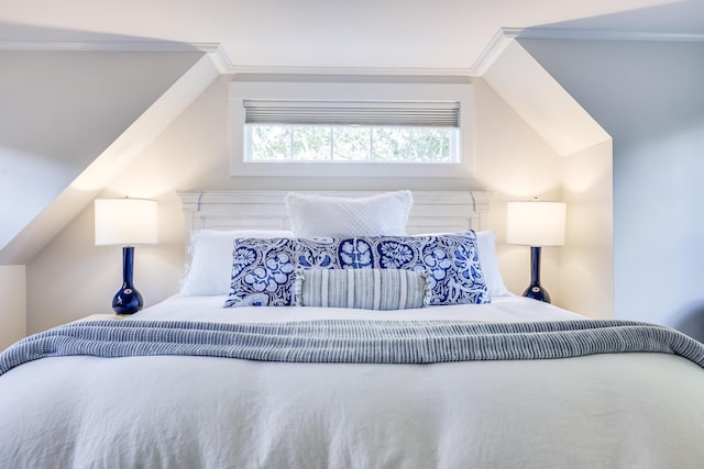 bedroom featuring ornamental molding