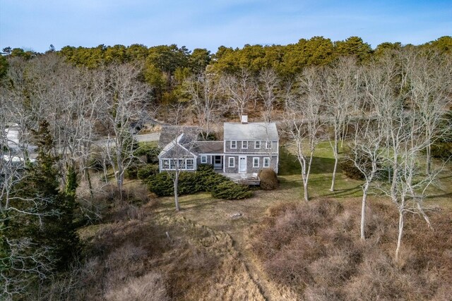 495 Chequessett Neck Rd, Wellfleet, MA 02667 - bird's eye view featuring a view of trees