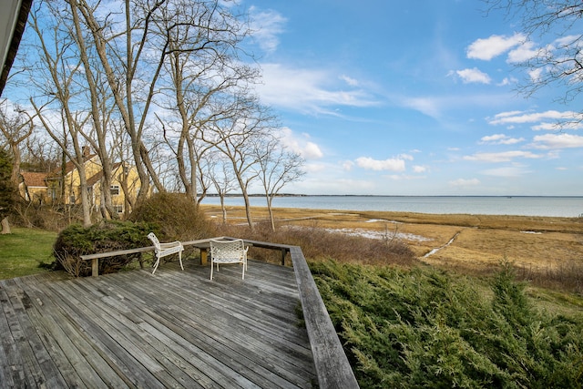 495 Chequessett Neck Rd, Wellfleet, MA 02667 - wooden terrace with a water view