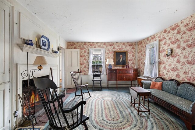 495 Chequessett Neck Rd, Wellfleet, MA 02667 - living room featuring wallpapered walls
