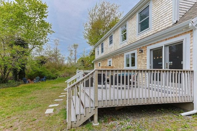 77 Center St, Dennis Port, MA 02639 - deck featuring a lawn
