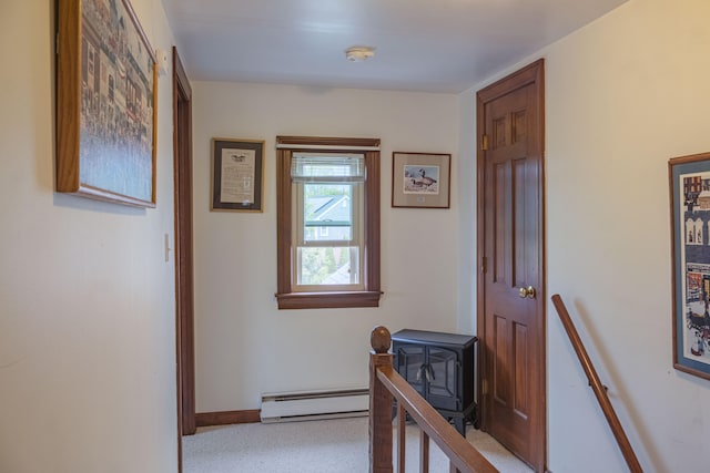 78 Wood Ave, Sandwich, MA 02563 - hall with a baseboard heating unit and baseboards