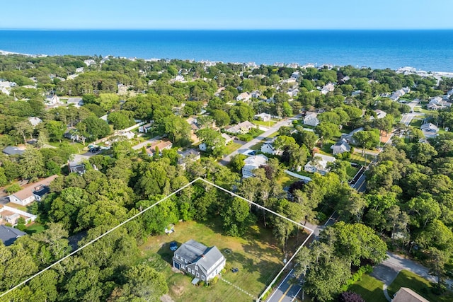 77 Pleasant Rd, West Harwich, MA 02671 - aerial view of property's location with property boundaries highlighted and a large body of water