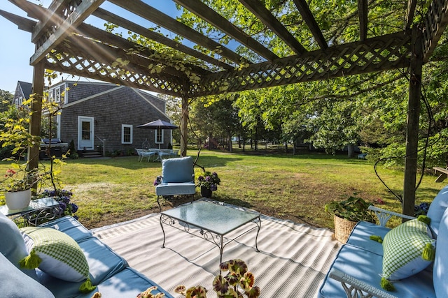 77 Pleasant Rd, West Harwich, MA 02671 - view of patio featuring a pergola and entry steps