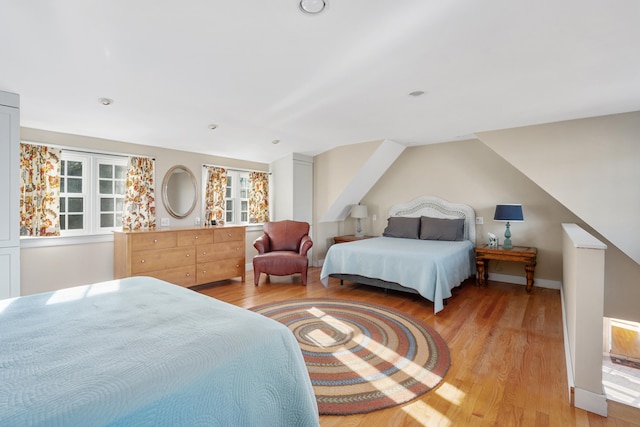 bedroom featuring light hardwood / wood-style flooring