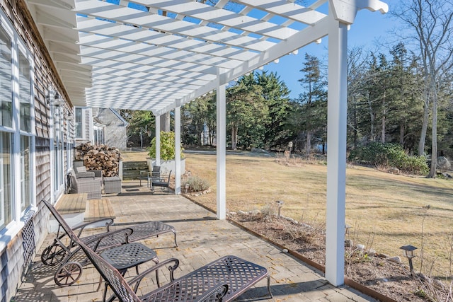 view of patio with a pergola