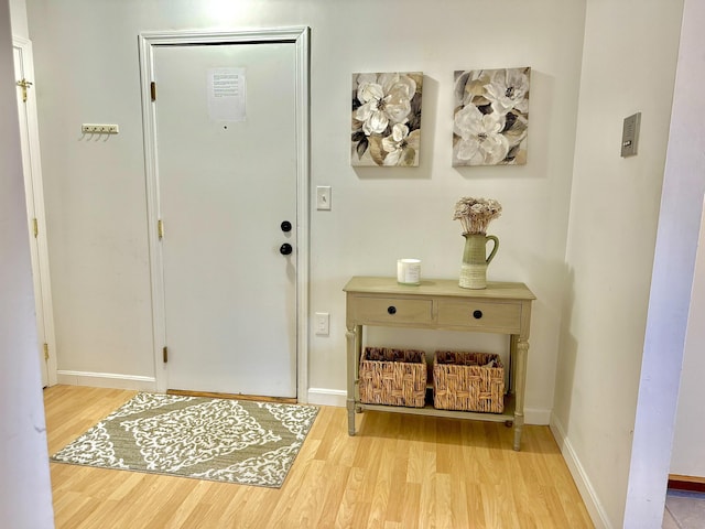 entrance foyer with wood-type flooring