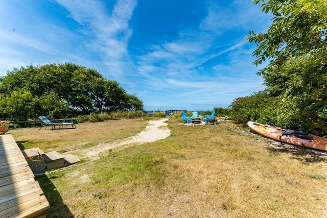 232 Robbins Hill Rd, Brewster, MA 02631 - view of yard with an outdoor fire pit