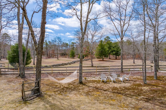 view of yard with fence