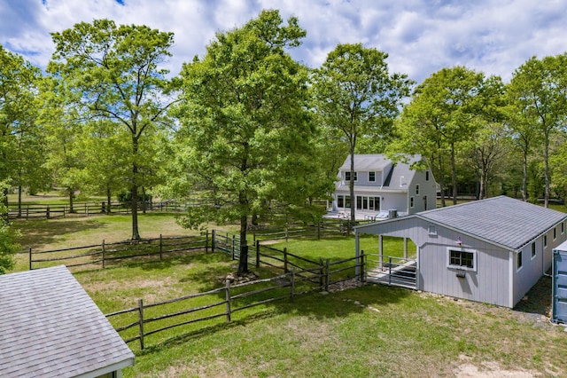 21 Cloverfield Way, Hatchville, MA 02536 - view of grassy yard with a view of countryside, an outbuilding, and an exterior structure