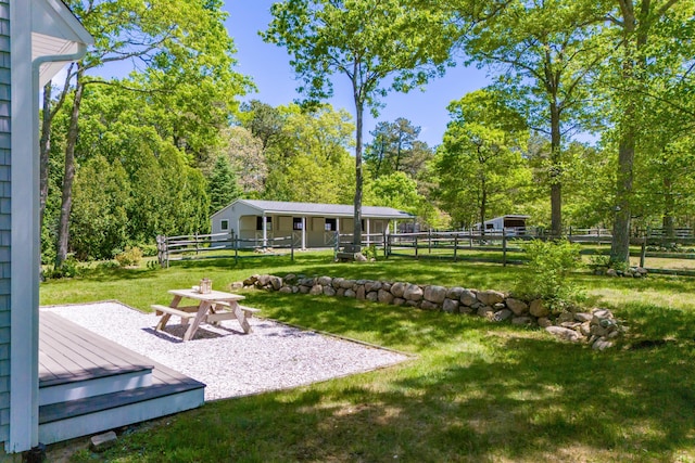 21 Cloverfield Way, Hatchville, MA 02536 - fenced backyard with a deck and view of wooded area