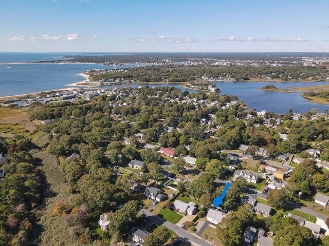 bird's eye view with a water view and a residential view