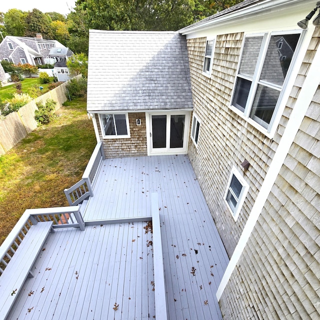 wooden deck featuring fence