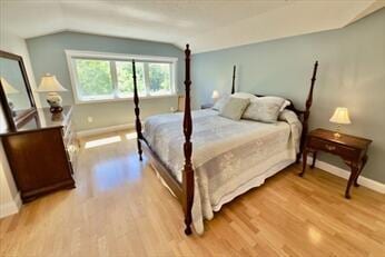 92 Cliffside Dr Unit 92, Cedarville, MA 02360 - bedroom with vaulted ceiling and light wood-style floors