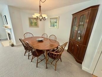 92 Cliffside Dr Unit 92, Cedarville, MA 02360 - dining area featuring a chandelier and light carpet
