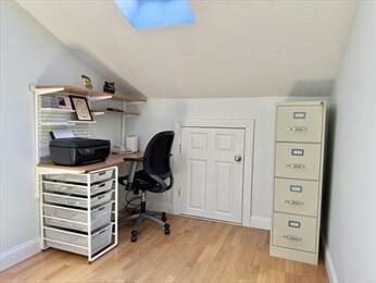 92 Cliffside Dr Unit 92, Cedarville, MA 02360 - office with lofted ceiling and light wood finished floors