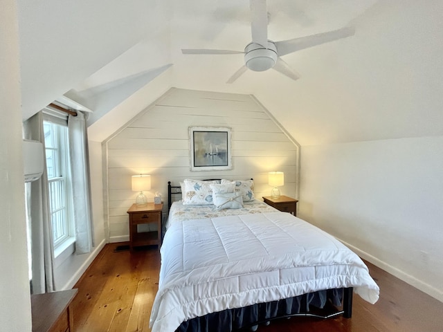 25 Milestone Way, Mashpee, MA 02649 - bedroom featuring wood finished floors, vaulted ceiling, baseboards, multiple windows, and a ceiling fan