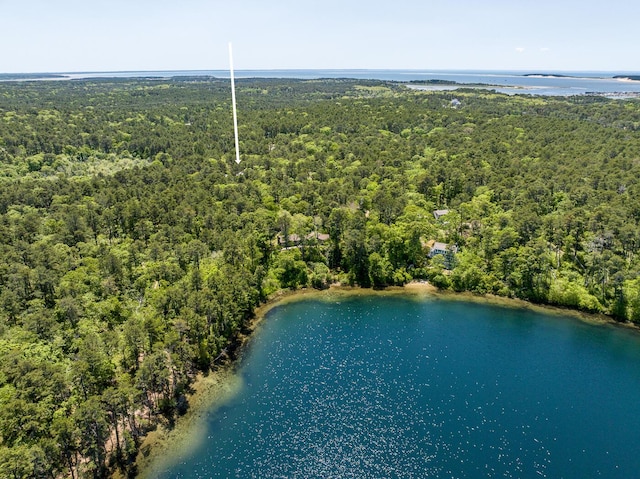 40 Georges Way, Wellfleet, MA 02667 - aerial view of a heavily wooded area and a large body of water
