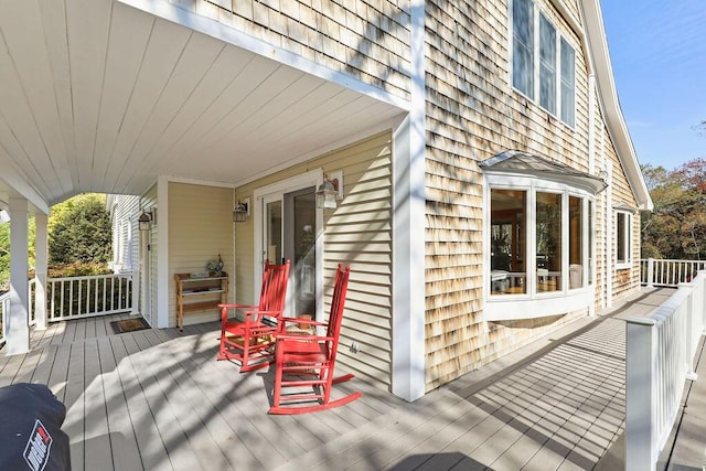 view of wooden deck